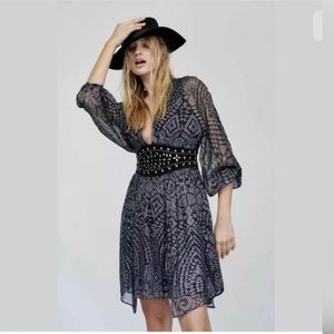 Free People Moonbelt Mini Dress Metallic